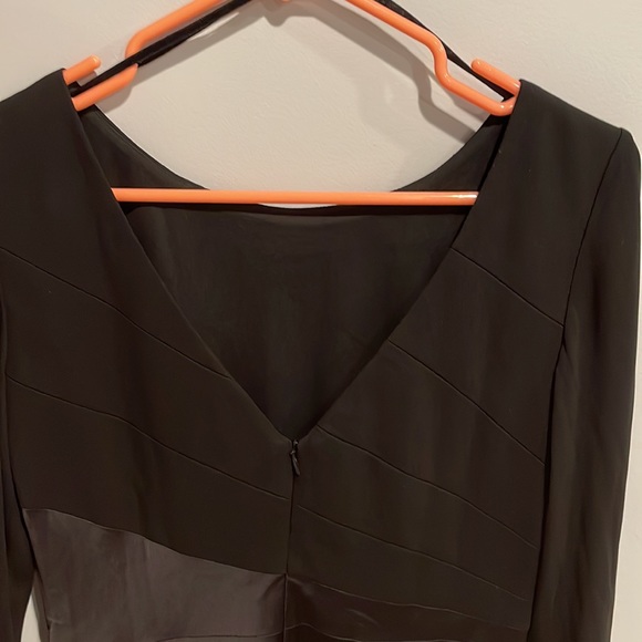 Talbots Black Cocktail Dress with Satin Inset and V Back. - Picture 9 of 12
